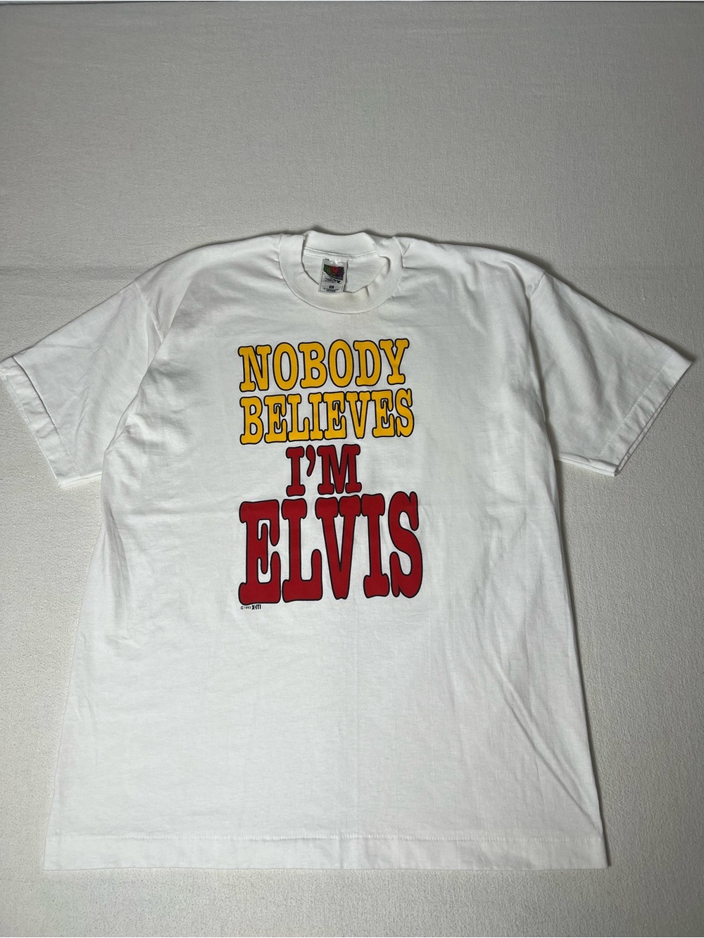 Vintage 90s Elvis Presley Nobody Believes I’m Elvis Single Stitch T Shirt X-IT